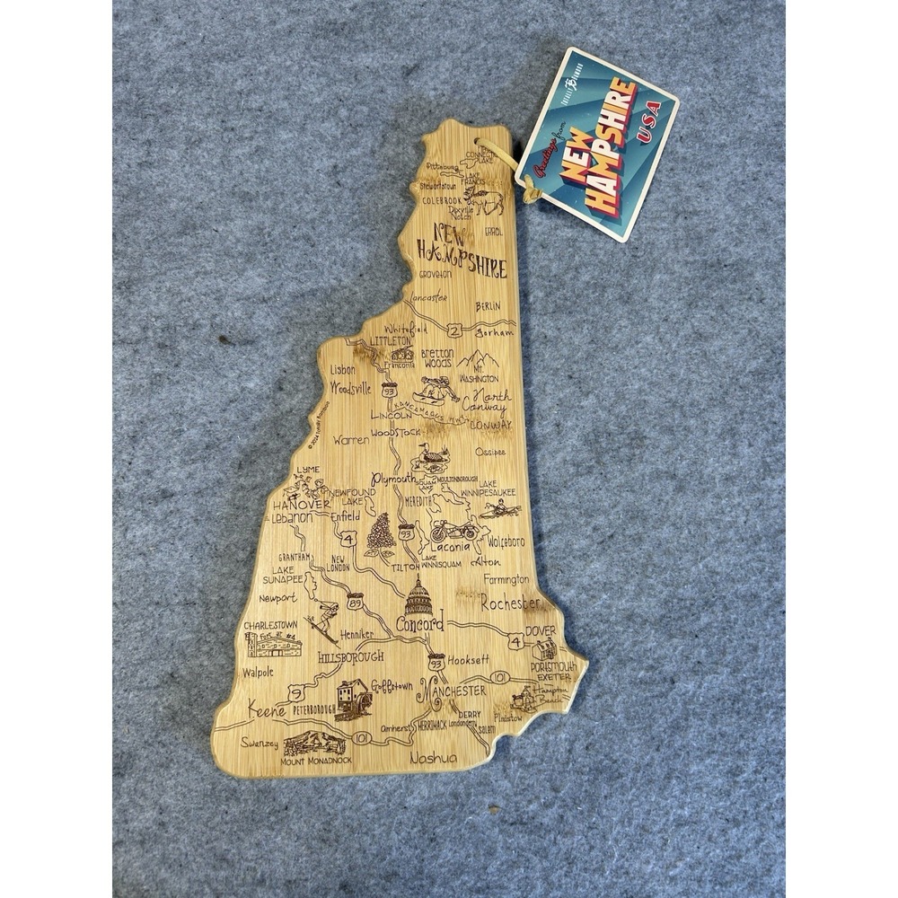 Totally Bamboo New Hampshire State Bamboo Serving & Cutting Board Gift